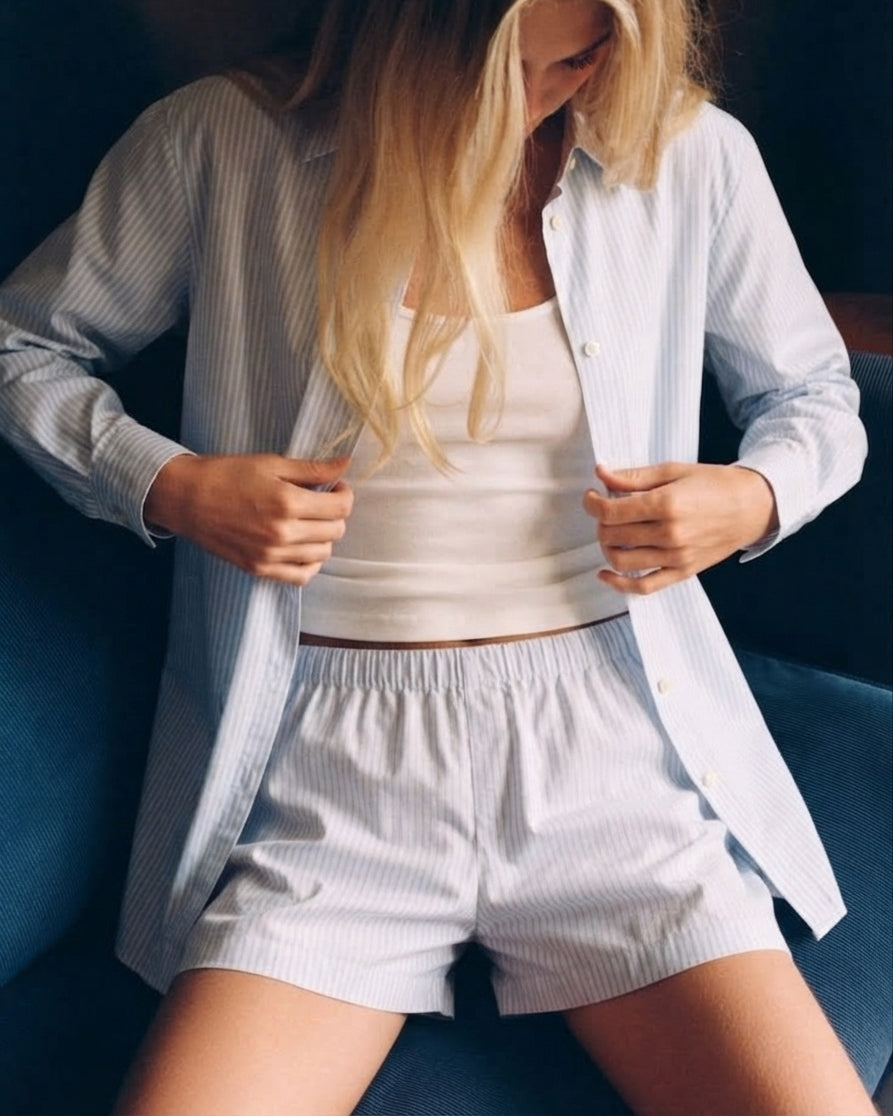 ストライプシャツ＆ショートセット